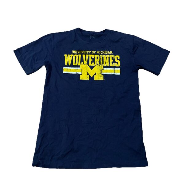 Proedge Other - Distressed University Of Michigan Wolverines Football Shirt Size M Blue Vintage